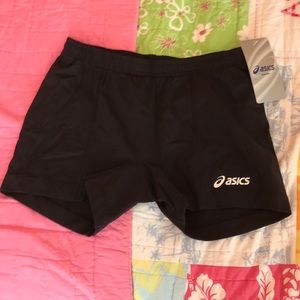 Black ASICS shorts